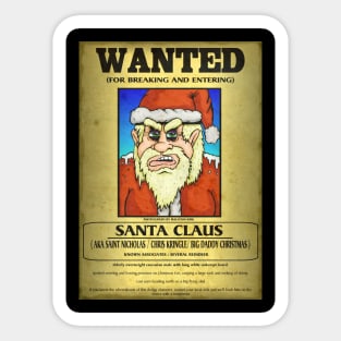 Santa Claus Wanted Poster Sticker